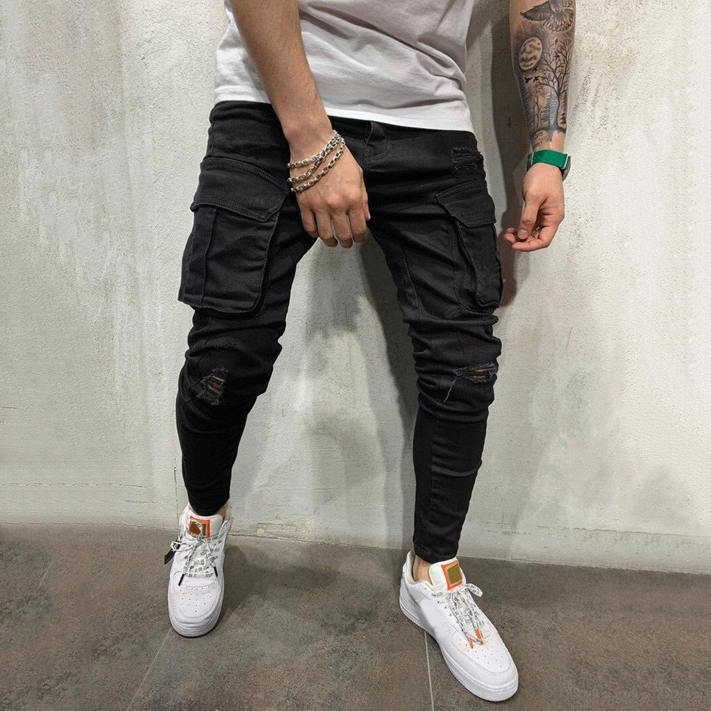 Distressed Cargo Denim