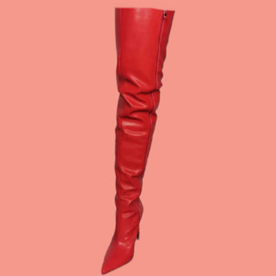 STUDDING EXPLICIT THIGH HIGH BOOTS