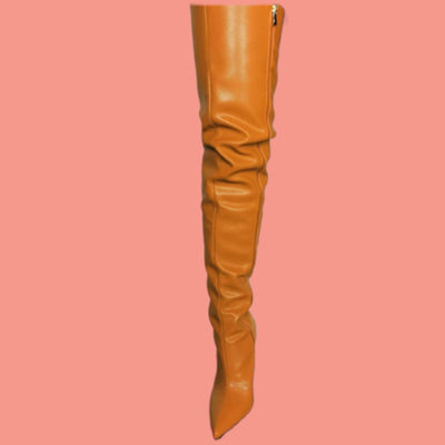 STUDDING EXPLICIT THIGH HIGH BOOTS