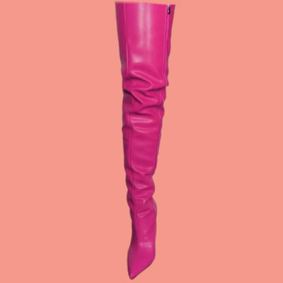 STUDDING EXPLICIT THIGH HIGH BOOTS