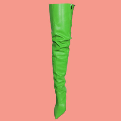 STUDDING EXPLICIT THIGH HIGH BOOTS